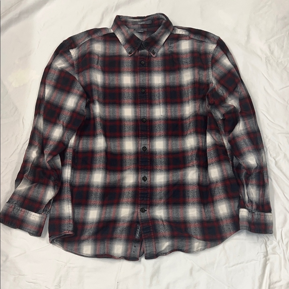 Eddie Bauer Men's Casual Plaid Shirt - Red, Black, White